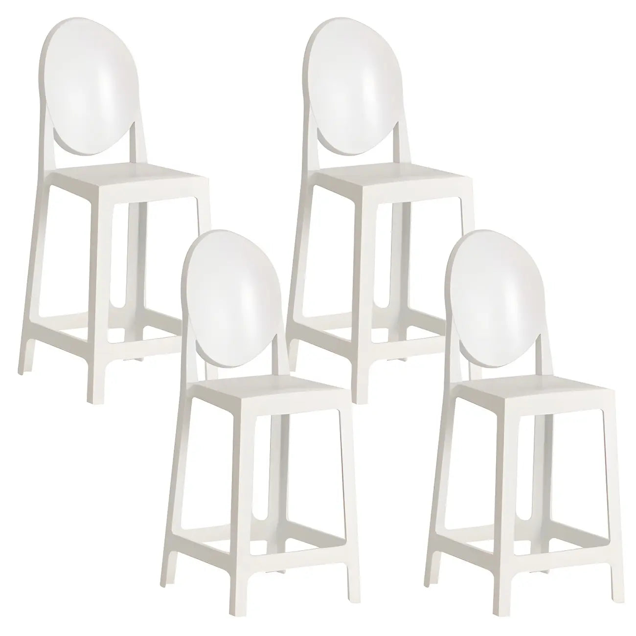 Tabouret de bar moderne en acrylique lisse et élégant avec dossier circulaire