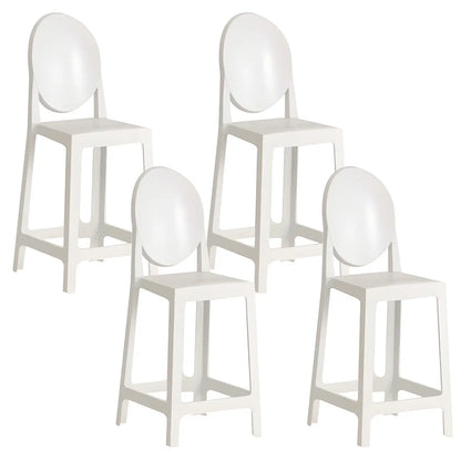 Tabouret de bar moderne en acrylique lisse et élégant avec dossier circulaire