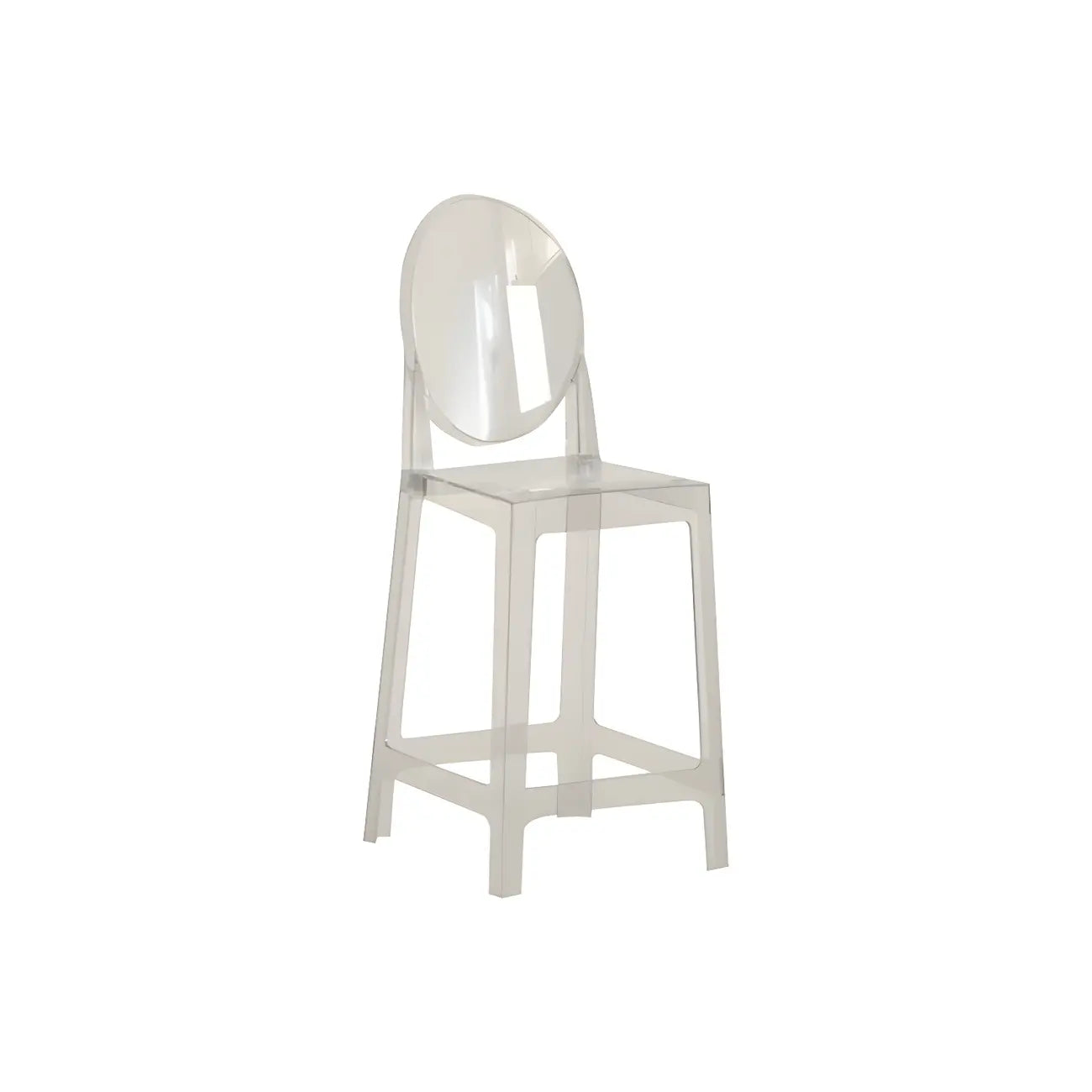 Tabouret de bar moderne en acrylique lisse et élégant avec dossier circulaire
