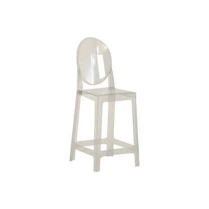 Tabouret de bar moderne en acrylique lisse et élégant avec dossier circulaire
