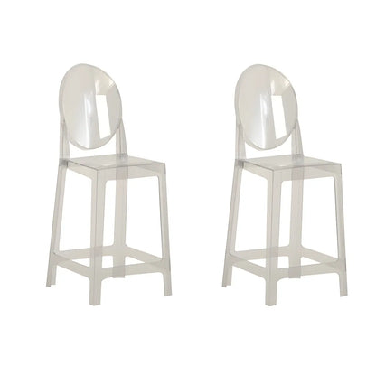 Tabouret de bar moderne en acrylique lisse et élégant avec dossier circulaire