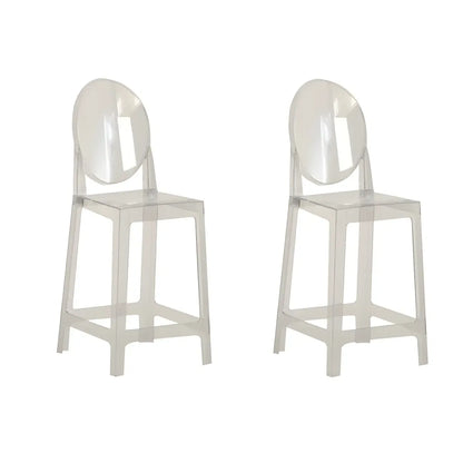 Tabouret de bar moderne en acrylique lisse et élégant avec dossier circulaire