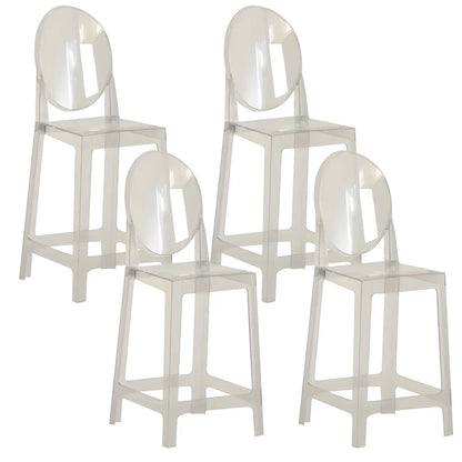 Tabouret de bar moderne en acrylique lisse et élégant avec dossier circulaire