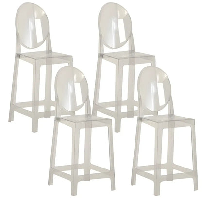 Tabouret de bar moderne en acrylique lisse et élégant avec dossier circulaire