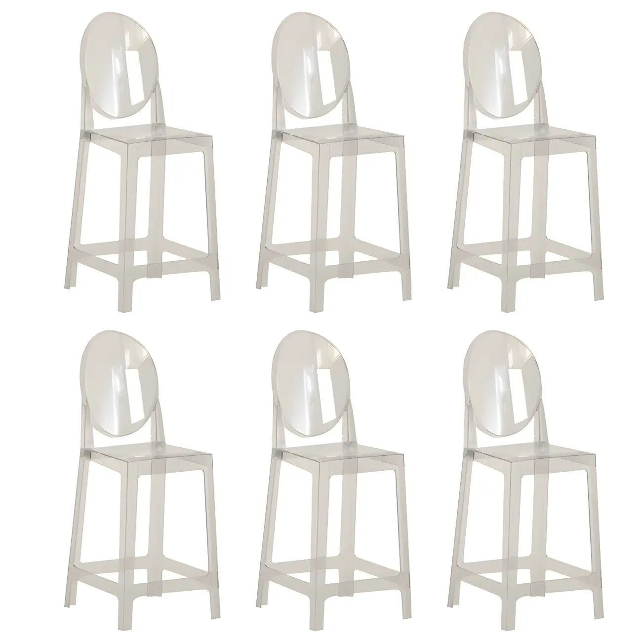 Tabouret de bar moderne en acrylique lisse et élégant avec dossier circulaire
