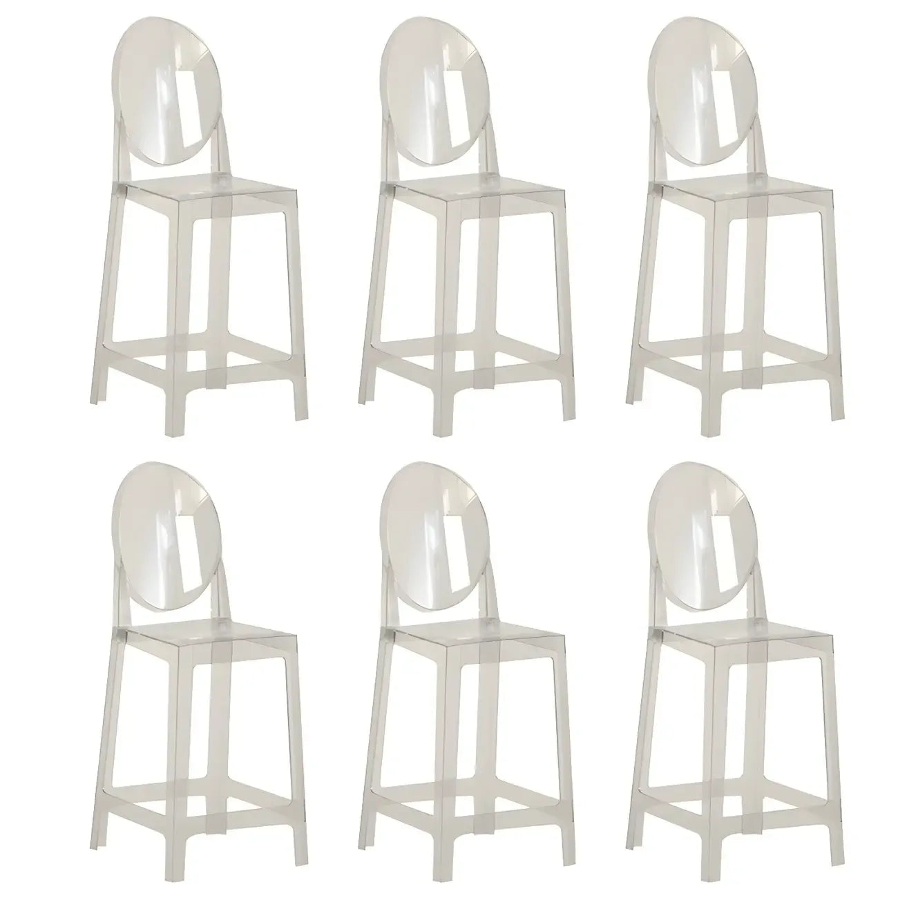 Tabouret de bar moderne en acrylique lisse et élégant avec dossier circulaire