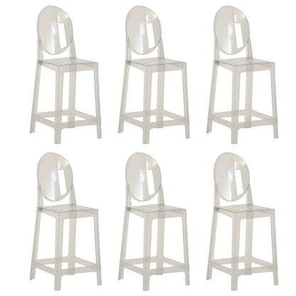 Tabouret de bar moderne en acrylique lisse et élégant avec dossier circulaire
