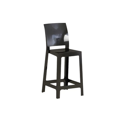 Tabouret de bar moderne en acrylique lisse et élégant avec dossier circulaire