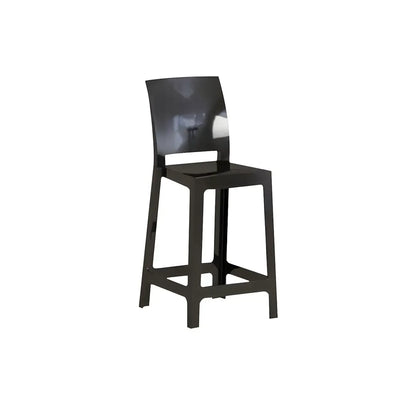 Tabouret de bar moderne en acrylique lisse et élégant avec dossier circulaire