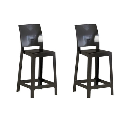 Tabouret de bar moderne en acrylique lisse et élégant avec dossier circulaire