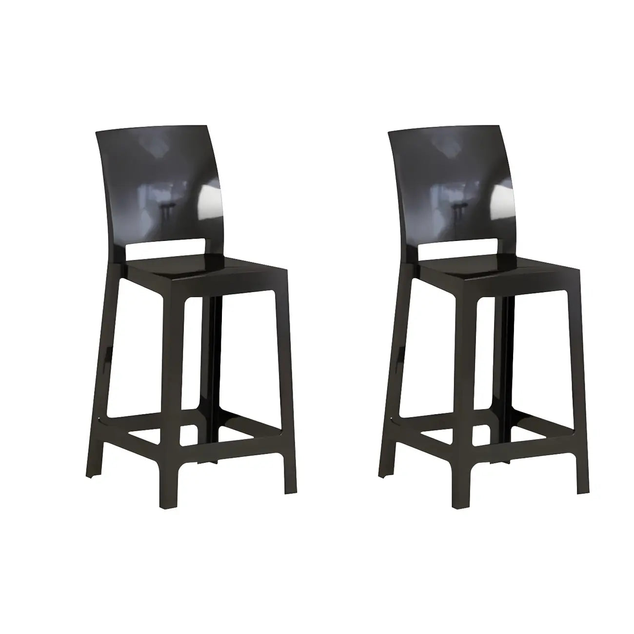 Tabouret de bar moderne en acrylique lisse et élégant avec dossier circulaire