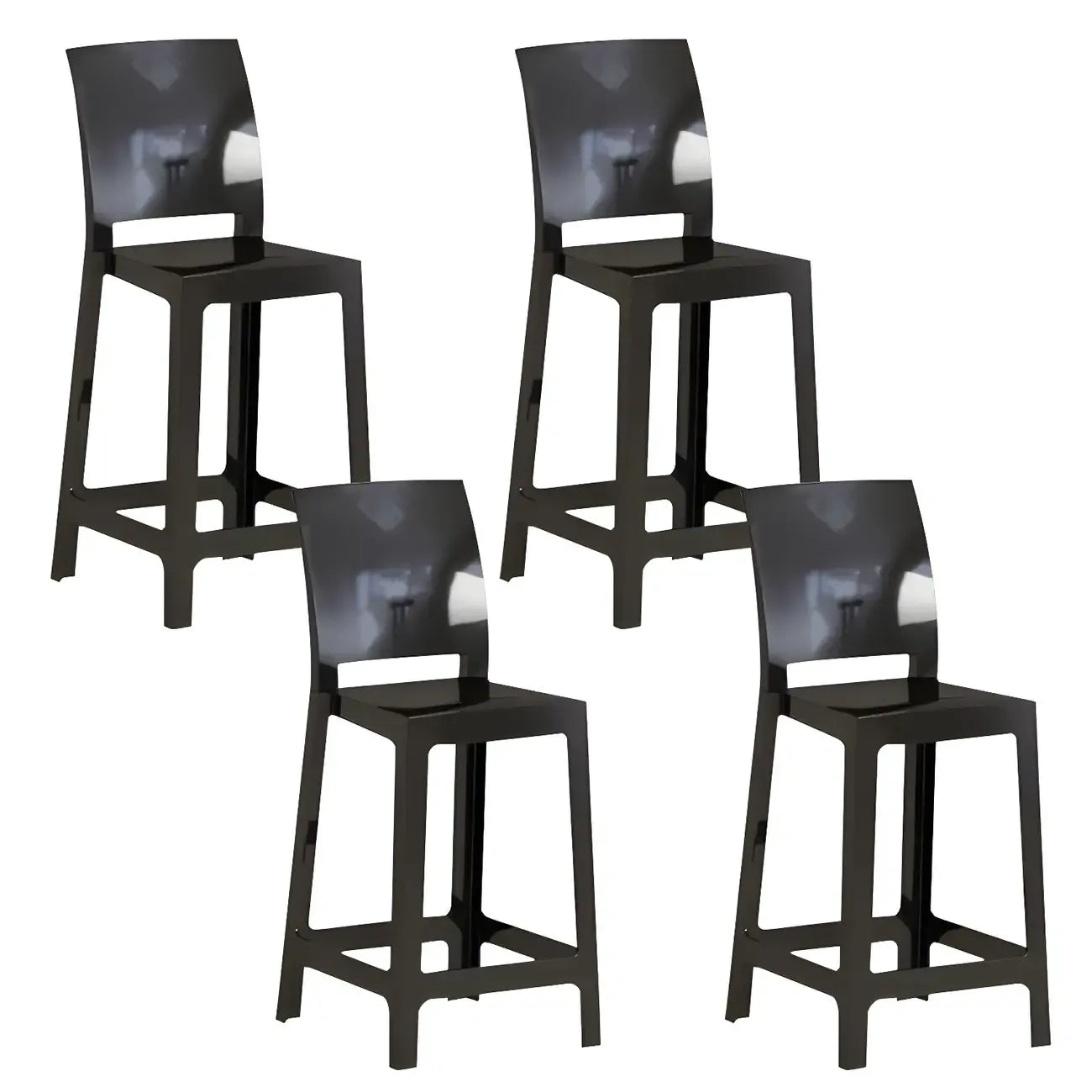 Tabouret de bar moderne en acrylique lisse et élégant avec dossier circulaire