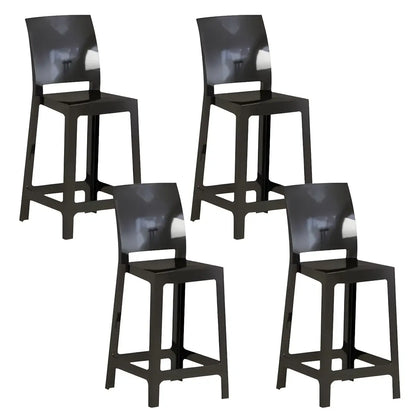 Tabouret de bar moderne en acrylique lisse et élégant avec dossier circulaire