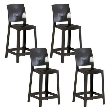 Tabouret de bar moderne en acrylique lisse et élégant avec dossier circulaire