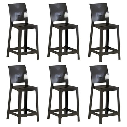 Tabouret de bar moderne en acrylique lisse et élégant avec dossier circulaire