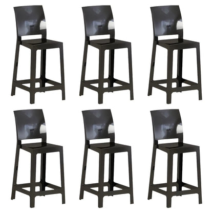 Tabouret de bar moderne en acrylique lisse et élégant avec dossier circulaire
