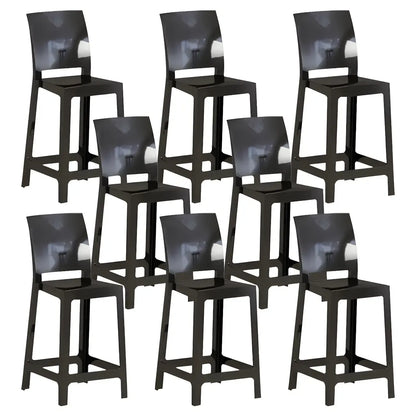 Tabouret de bar moderne en acrylique lisse et élégant avec dossier circulaire