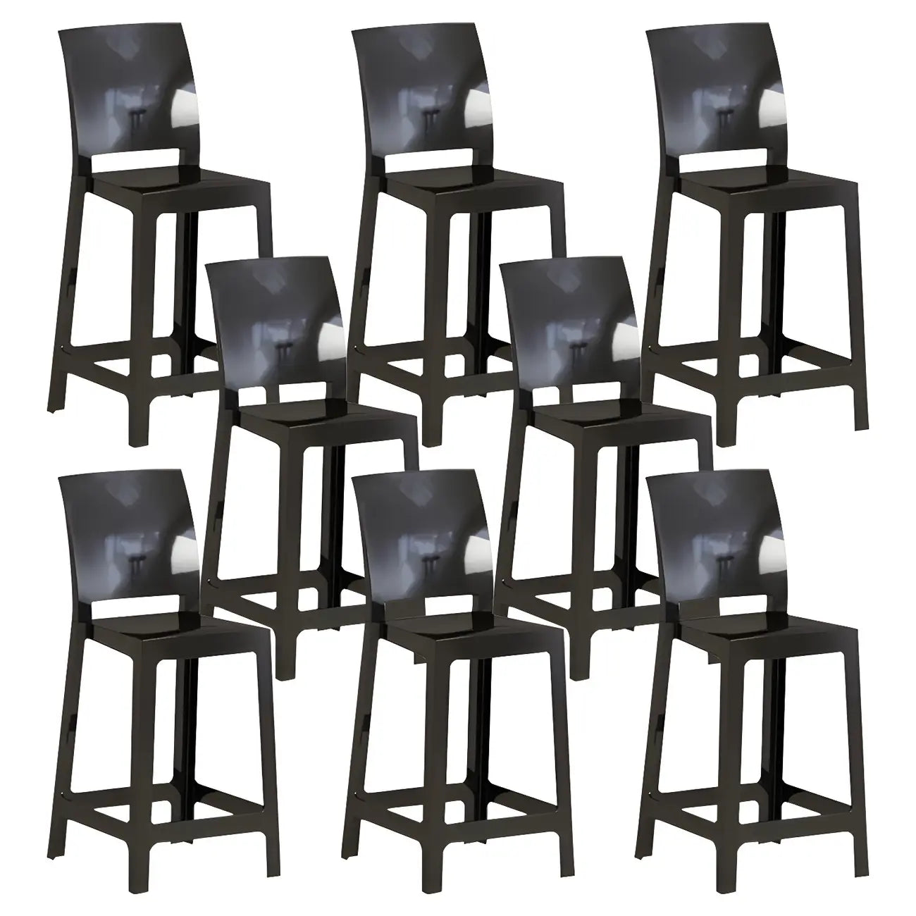 Tabouret de bar moderne en acrylique lisse et élégant avec dossier circulaire