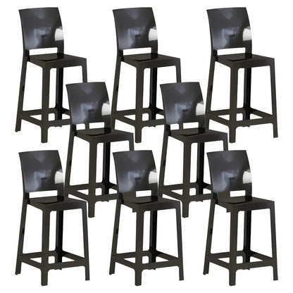 Tabouret de bar moderne en acrylique lisse et élégant avec dossier circulaire