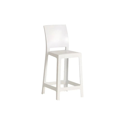 Tabouret de bar moderne en acrylique lisse et élégant avec dossier circulaire
