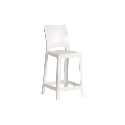 Tabouret de bar moderne en acrylique lisse et élégant avec dossier circulaire