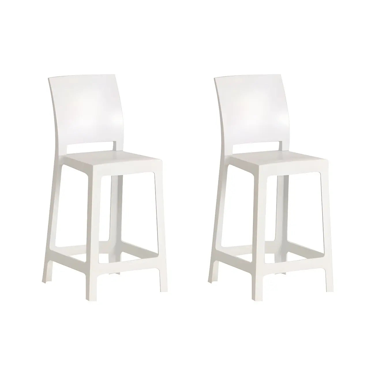 Tabouret de bar moderne en acrylique lisse et élégant avec dossier circulaire