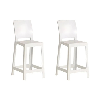 Tabouret de bar moderne en acrylique lisse et élégant avec dossier circulaire