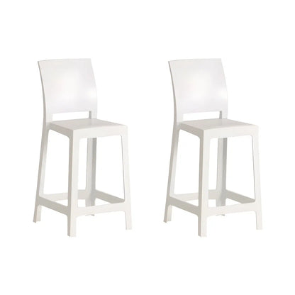 Tabouret de bar moderne en acrylique lisse et élégant avec dossier circulaire