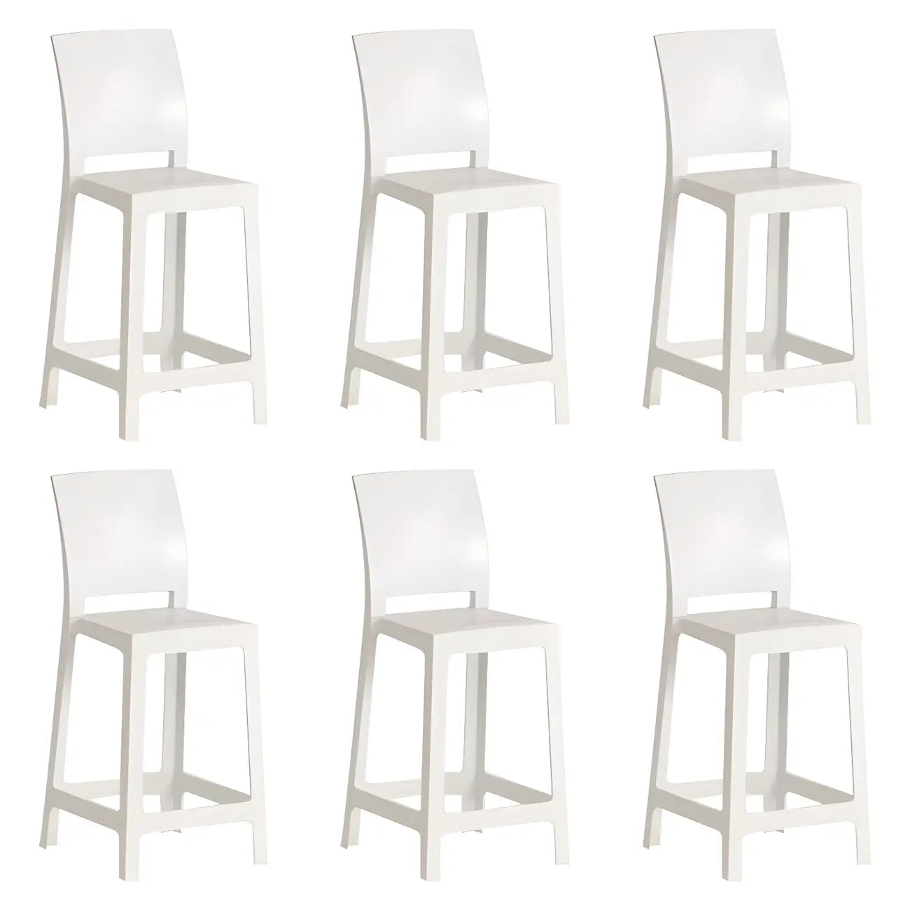 Tabouret de bar moderne en acrylique lisse et élégant avec dossier circulaire