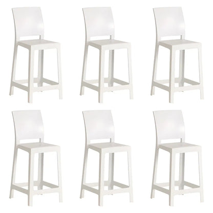 Tabouret de bar moderne en acrylique lisse et élégant avec dossier circulaire