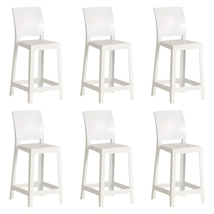 Tabouret de bar moderne en acrylique lisse et élégant avec dossier circulaire