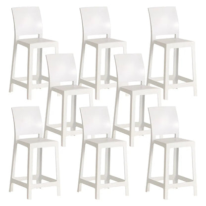 Tabouret de bar moderne en acrylique lisse et élégant avec dossier circulaire