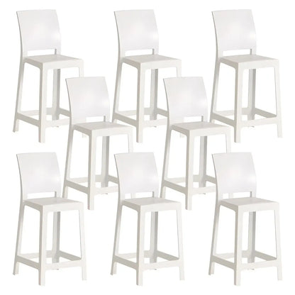 Tabouret de bar moderne en acrylique lisse et élégant avec dossier circulaire