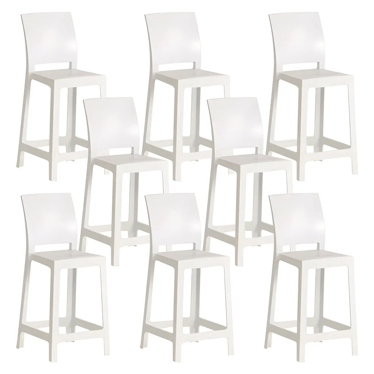 Tabouret de bar moderne en acrylique lisse et élégant avec dossier circulaire