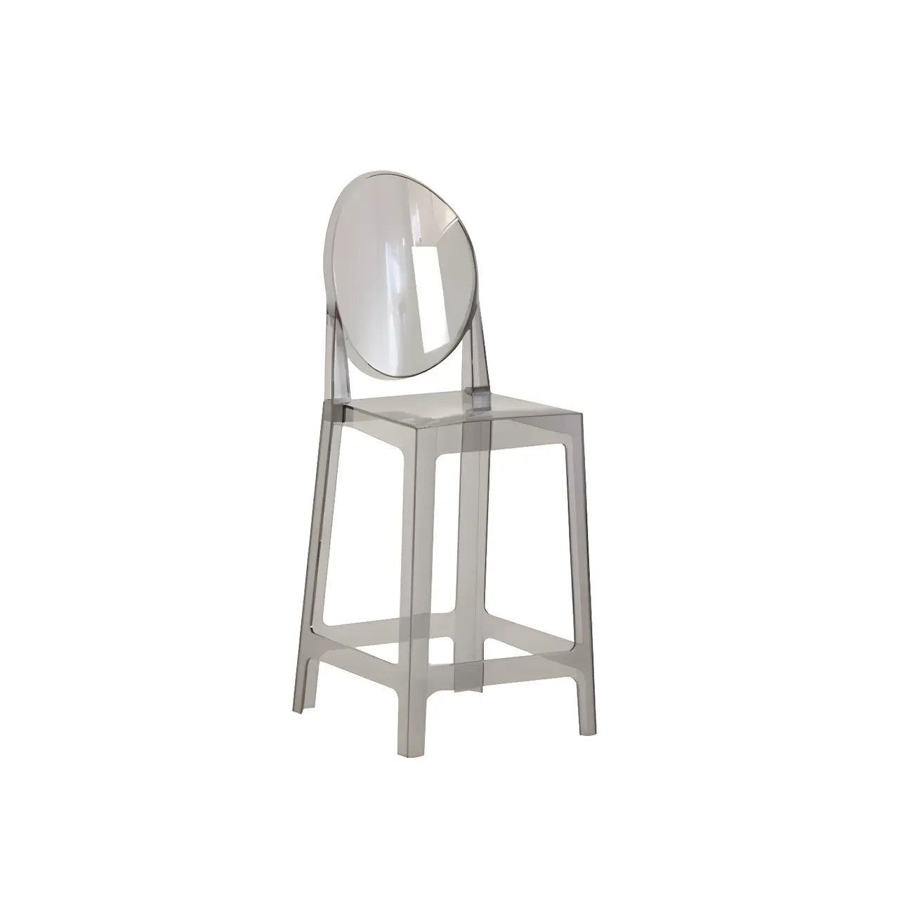 Tabouret de bar moderne en acrylique lisse et élégant avec dossier circulaire