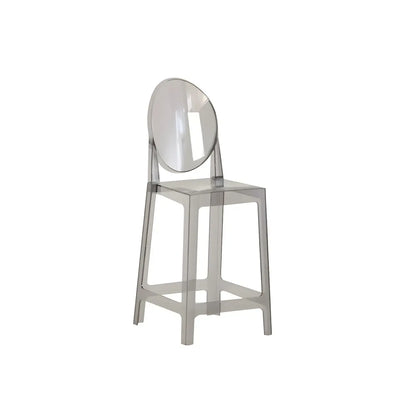 Tabouret de bar moderne en acrylique lisse et élégant avec dossier circulaire