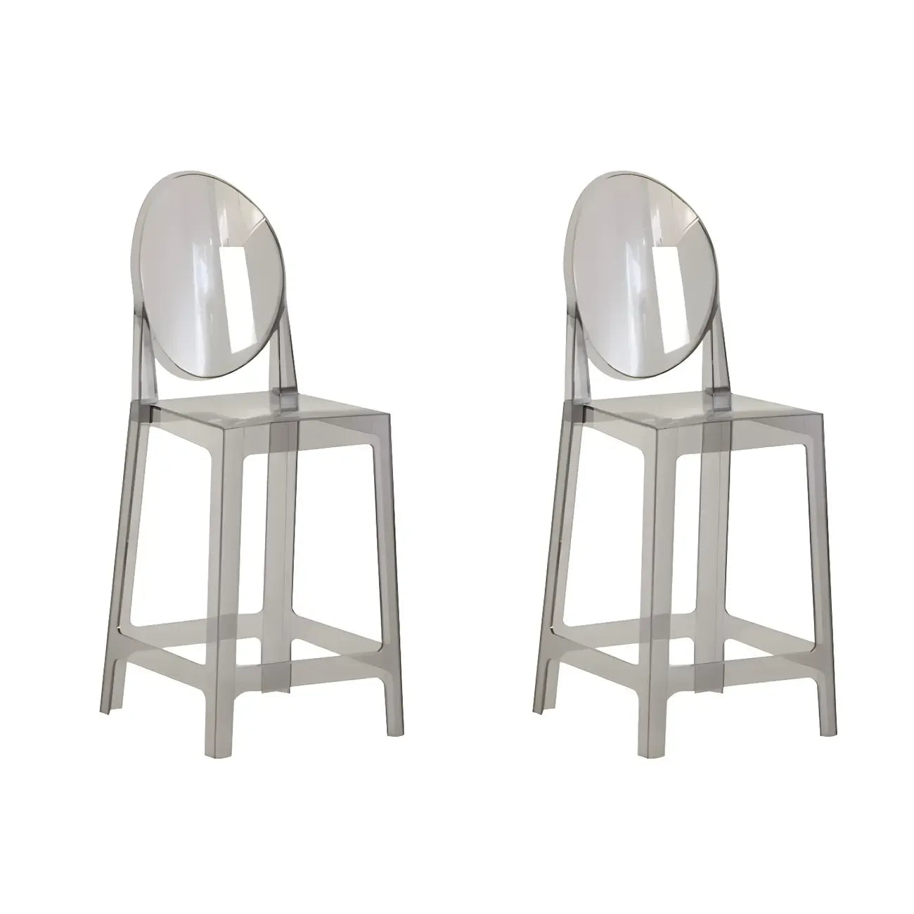Tabouret de bar moderne en acrylique lisse et élégant avec dossier circulaire