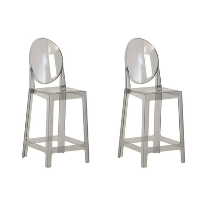Tabouret de bar moderne en acrylique lisse et élégant avec dossier circulaire