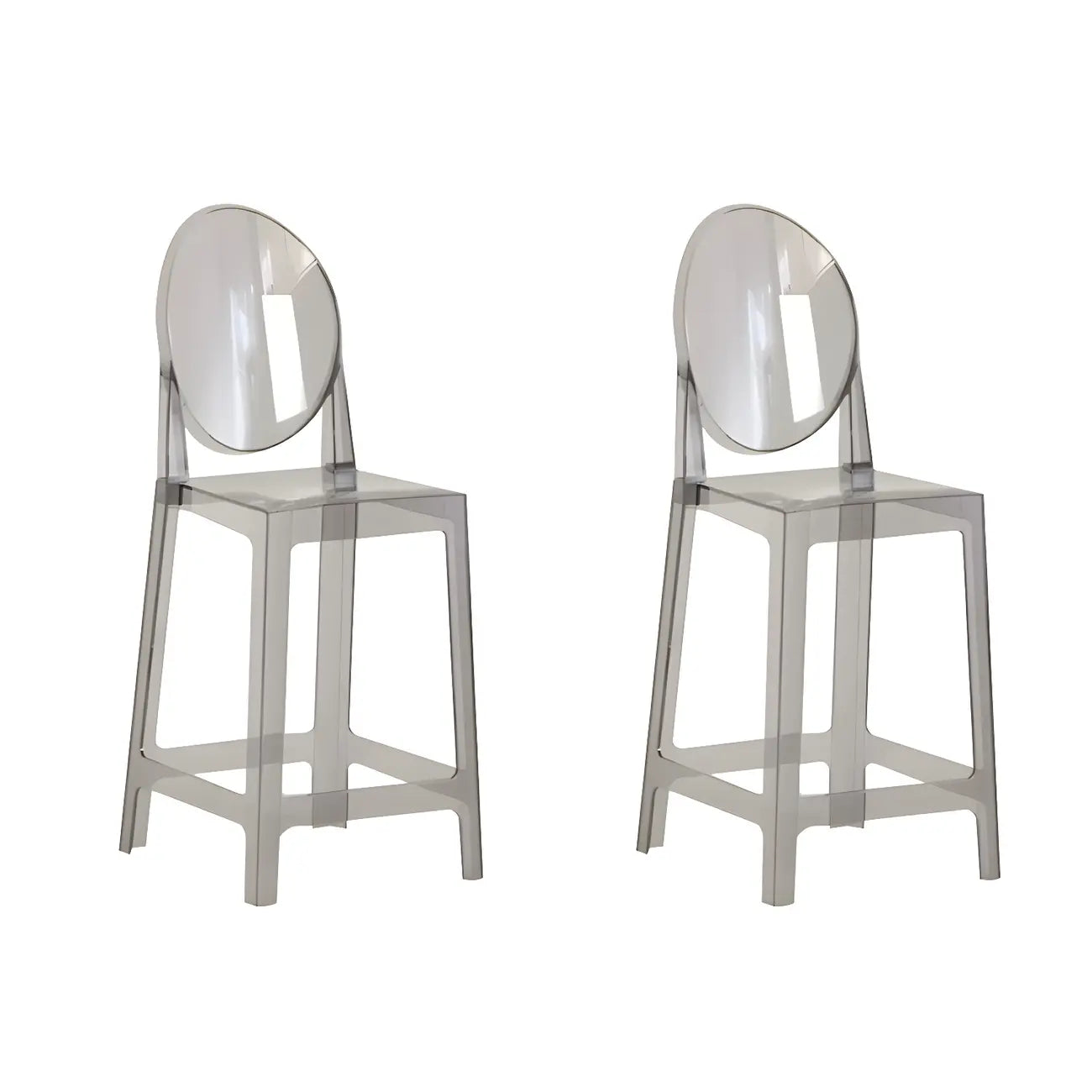 Tabouret de bar moderne en acrylique lisse et élégant avec dossier circulaire
