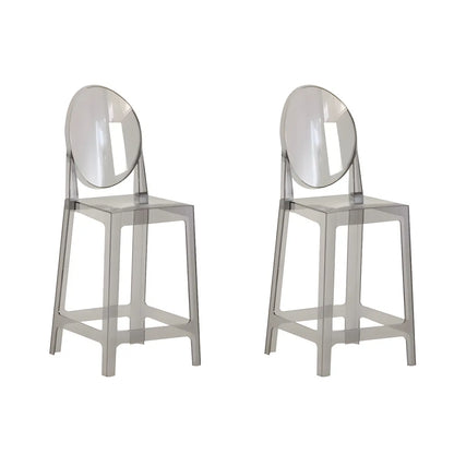 Tabouret de bar moderne en acrylique lisse et élégant avec dossier circulaire