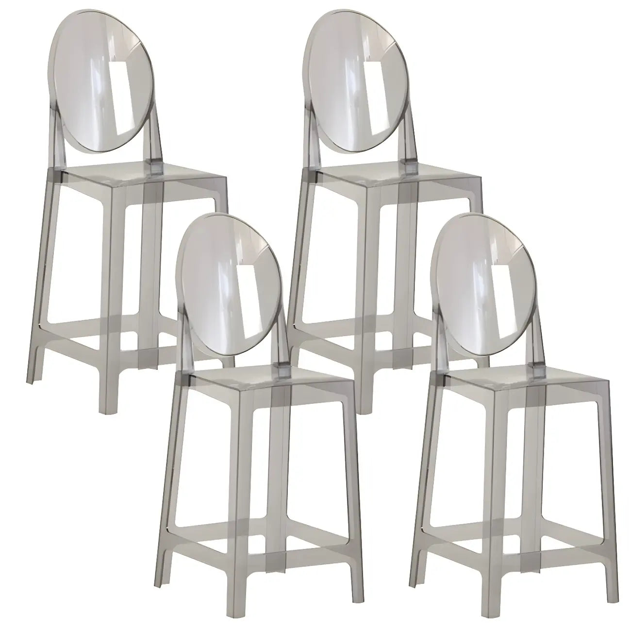 Tabouret de bar moderne en acrylique lisse et élégant avec dossier circulaire