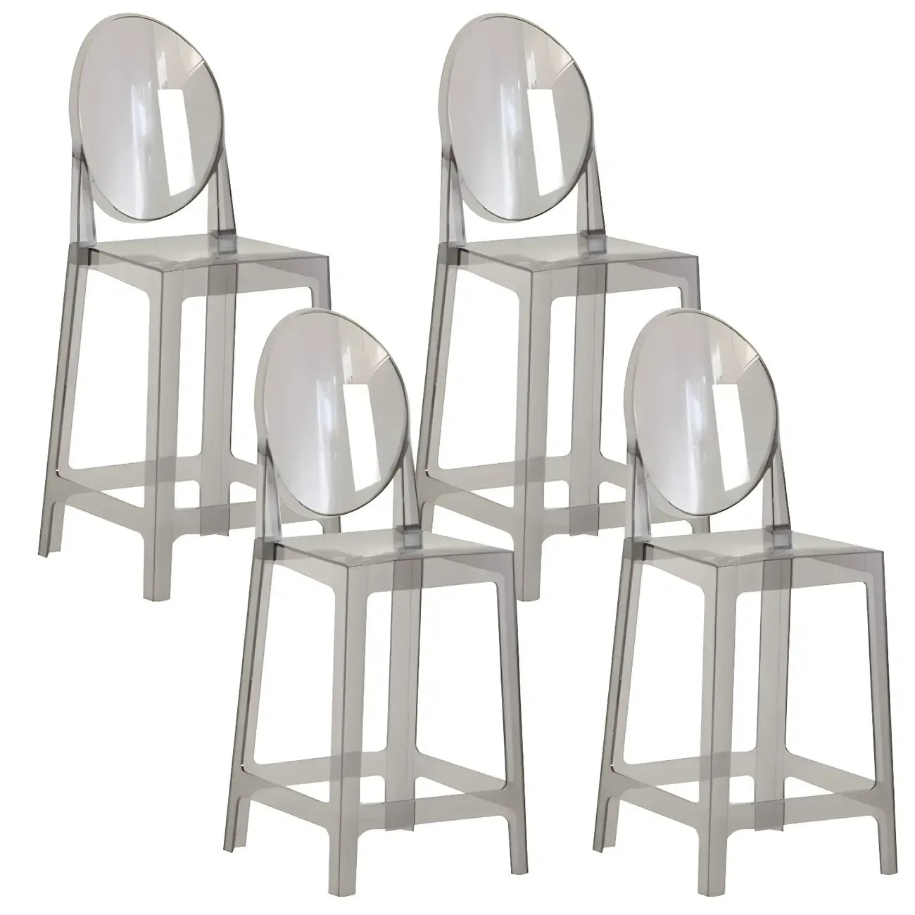 Tabouret de bar moderne en acrylique lisse et élégant avec dossier circulaire
