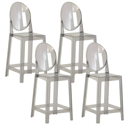 Tabouret de bar moderne en acrylique lisse et élégant avec dossier circulaire
