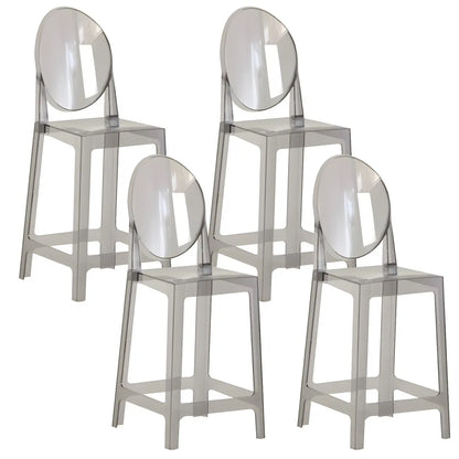 Tabouret de bar moderne en acrylique lisse et élégant avec dossier circulaire