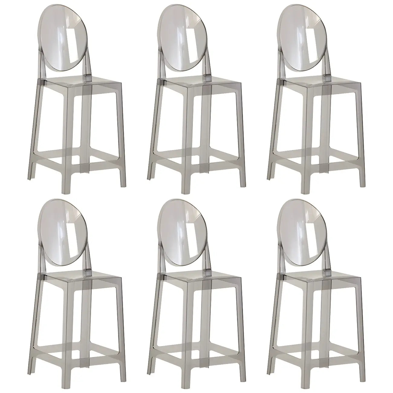Tabouret de bar moderne en acrylique lisse et élégant avec dossier circulaire