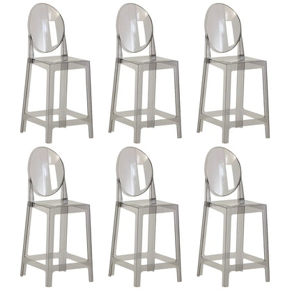 Tabouret de bar moderne en acrylique lisse et élégant avec dossier circulaire