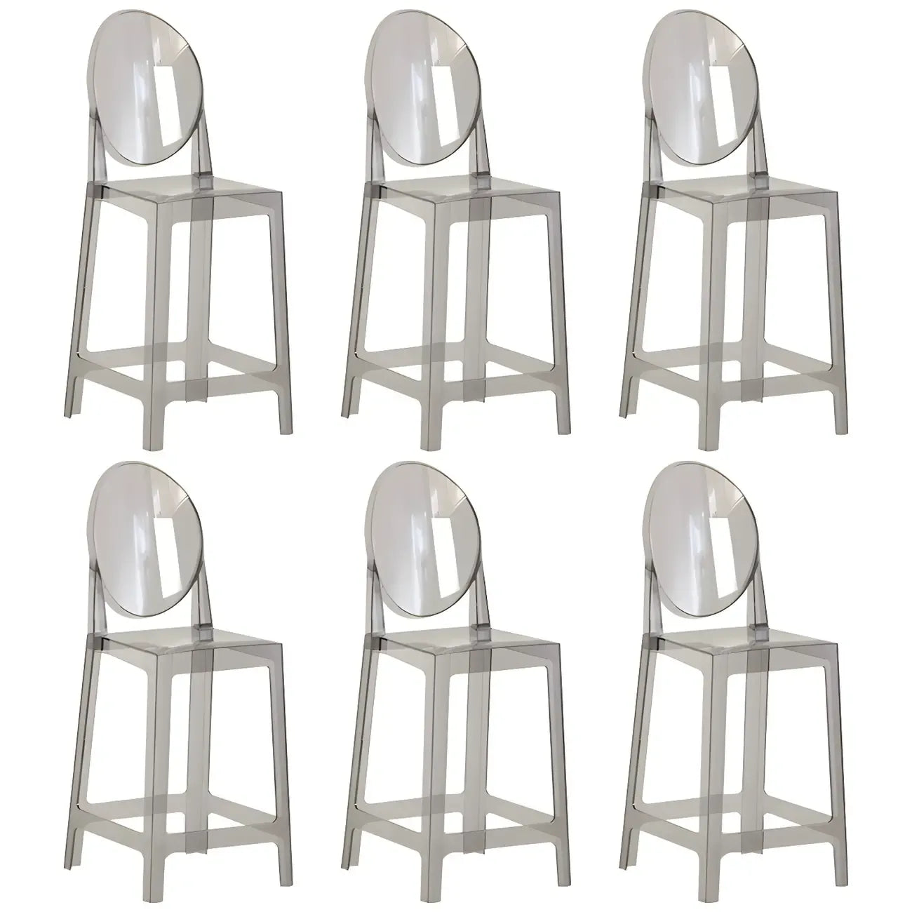 Tabouret de bar moderne en acrylique lisse et élégant avec dossier circulaire