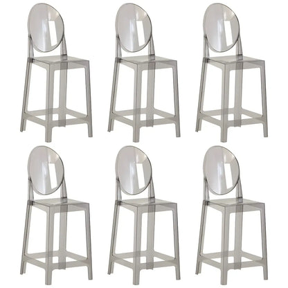 Tabouret de bar moderne en acrylique lisse et élégant avec dossier circulaire