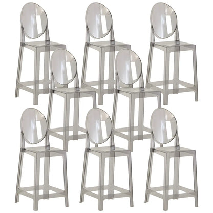 Tabouret de bar moderne en acrylique lisse et élégant avec dossier circulaire
