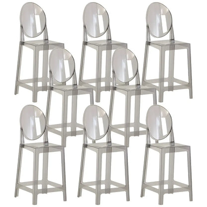 Tabouret de bar moderne en acrylique lisse et élégant avec dossier circulaire